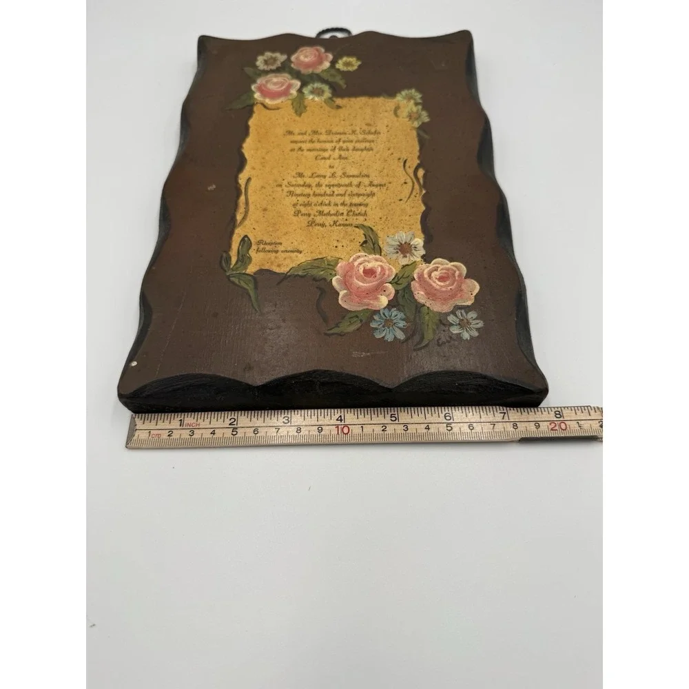 Vintage Wood Played With Wedding Invite 1968
